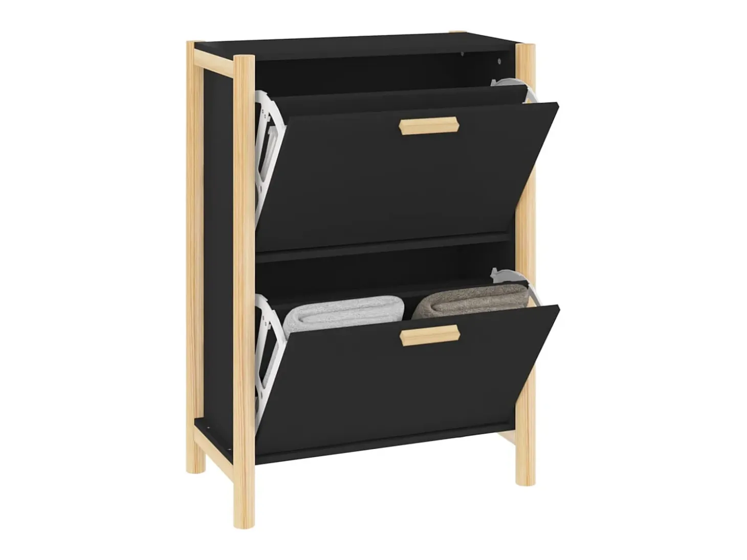Mueble zapatero madera contrachapada negro 57,5x33x80 cm ES998006