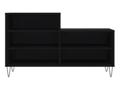 Mueble zapatero madera contrachapada negro 102x36x60 cm ES138127