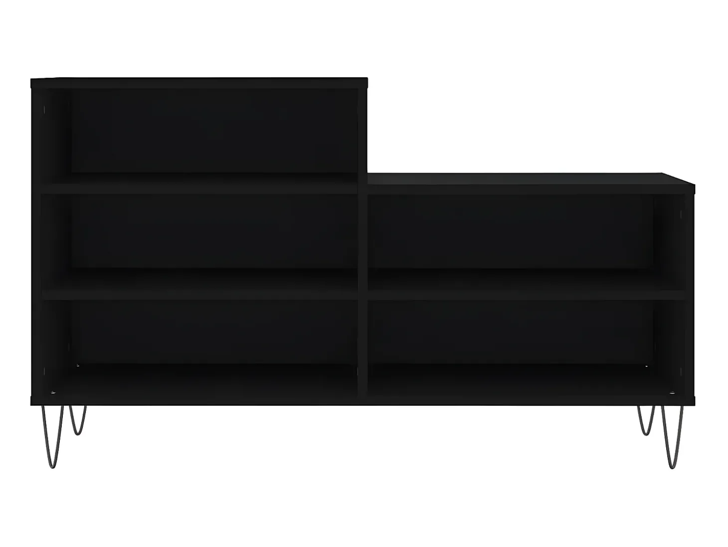 Mueble zapatero madera contrachapada negro 102x36x60 cm ES138127
