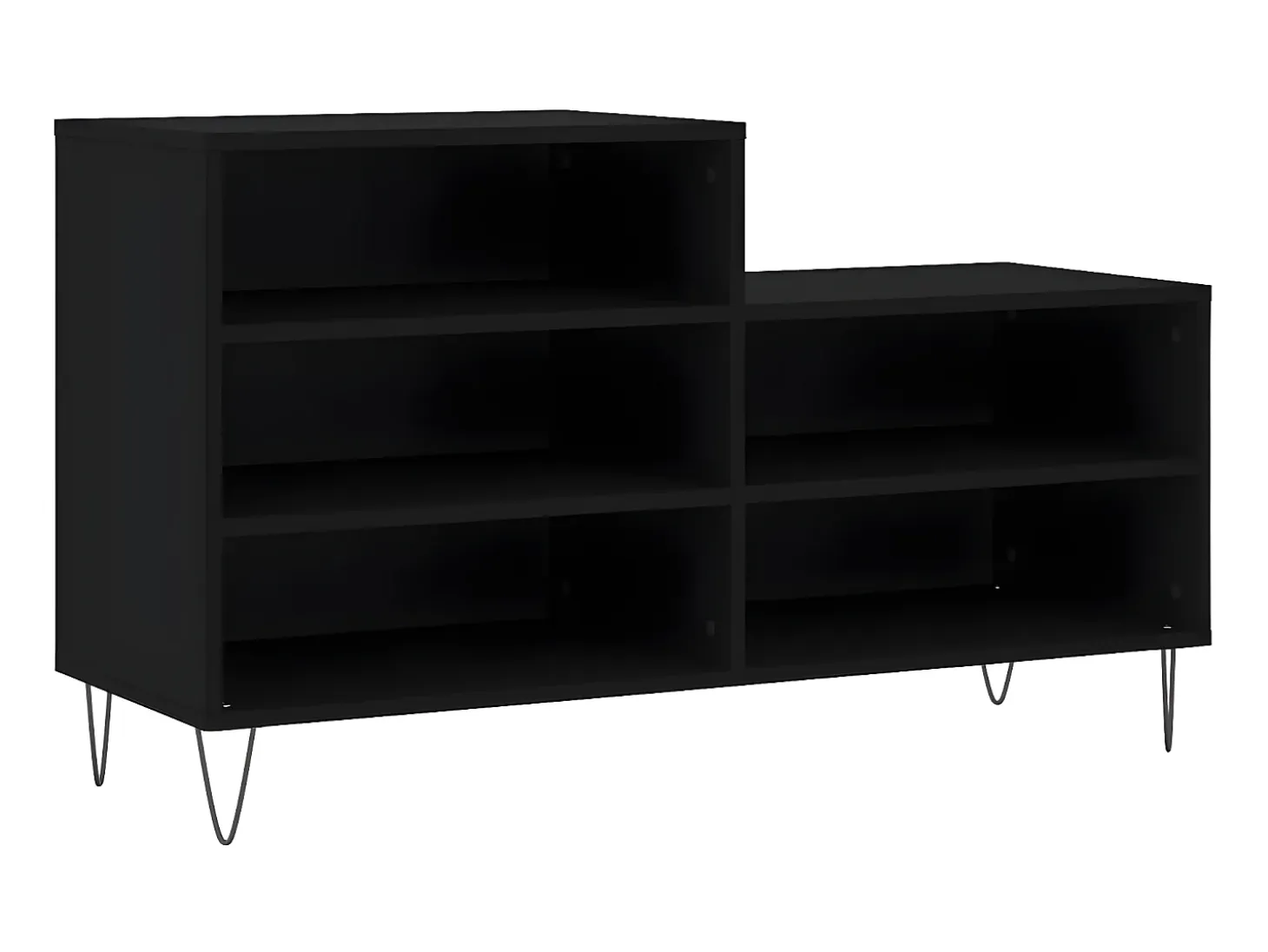 Mueble zapatero madera contrachapada negro 102x36x60 cm ES138127