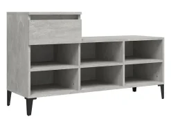 Mueble zapatero madera contrachapada gris hormigón 102x36x60 cm ES627159