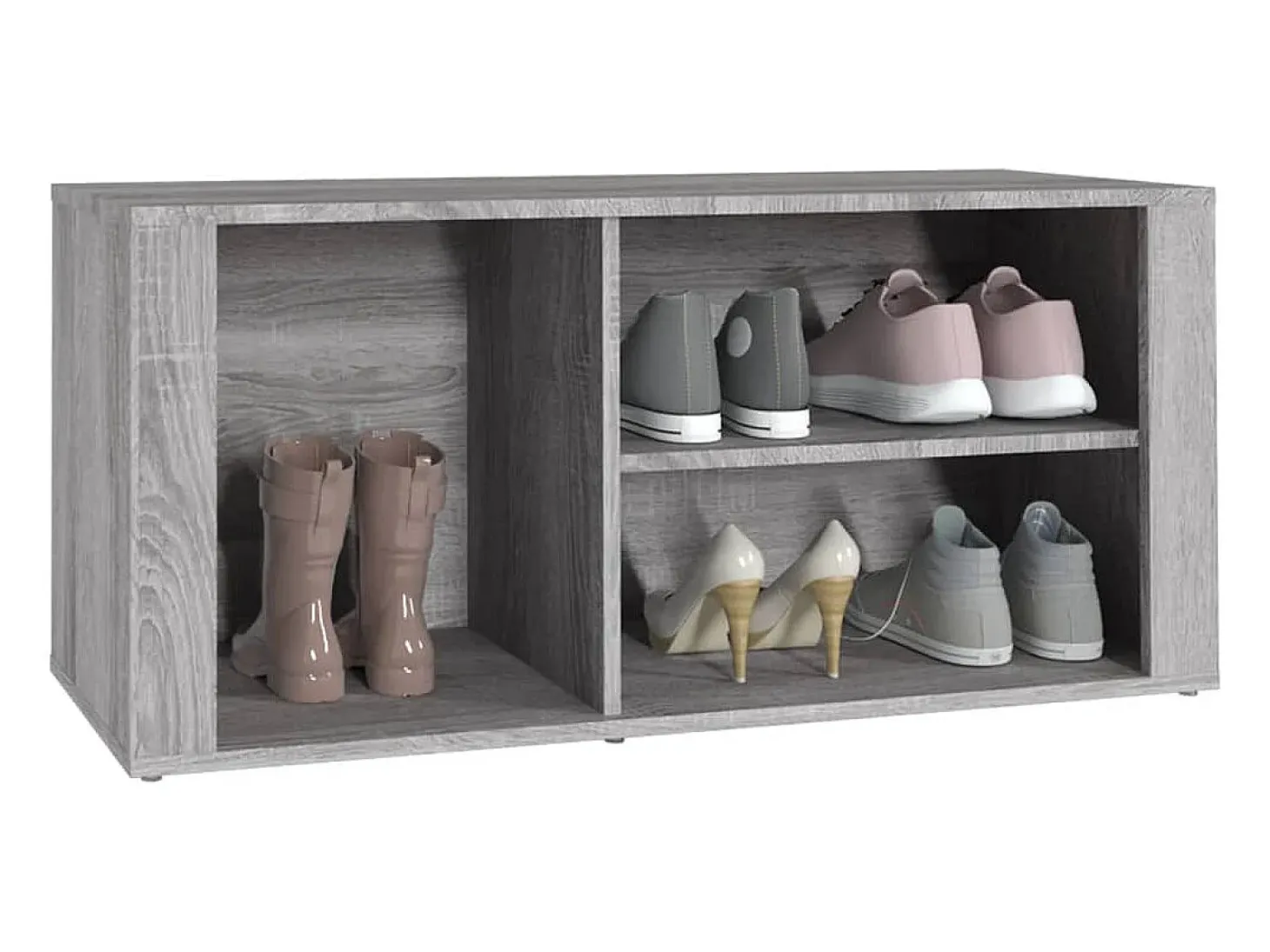 Mueble zapatero madera contrachapada gris Sonoma 100x35x45 cm ES558830