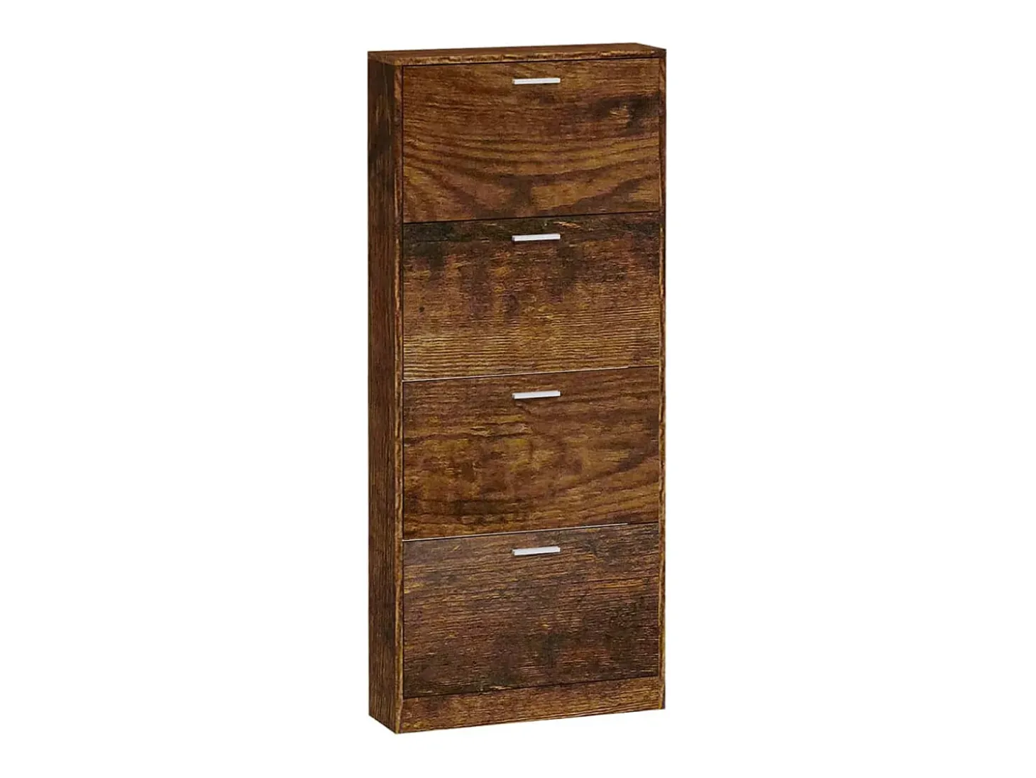 Mueble zapatero madera contrachapada roble ahumado 59x17x150 cm ES261654