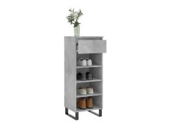 Mueble zapatero madera contrachapada gris hormigón 40x36x105 cm ES646946