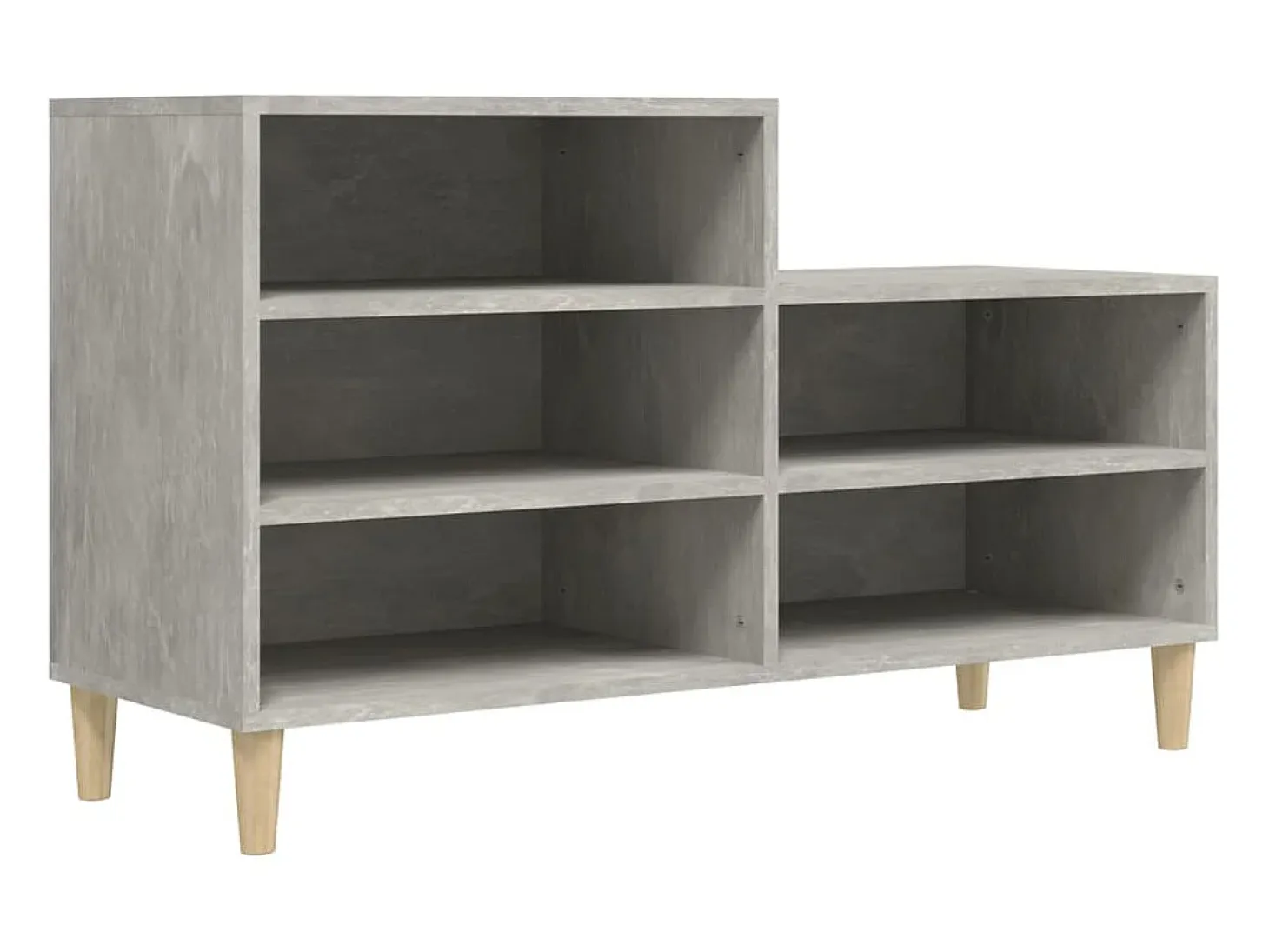 Mueble zapatero madera contrachapada gris hormigón 102x36x60 cm ES509795
