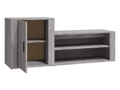 Mueble zapatero madera contrachapada gris Sonoma 130x35x54 cm ES996166
