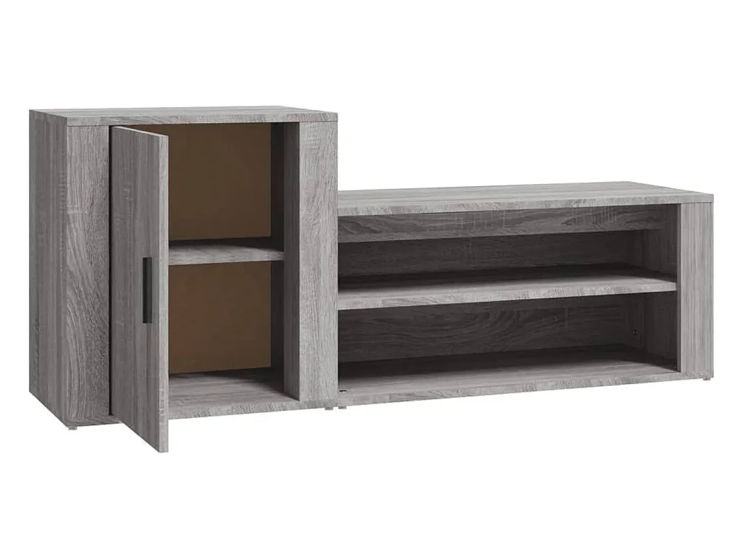 Mueble zapatero madera contrachapada gris Sonoma 130x35x54 cm ES996166