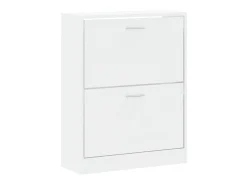 Mueble zapatero madera contrachapada blanco brillo 63x24x81 cm ES207379