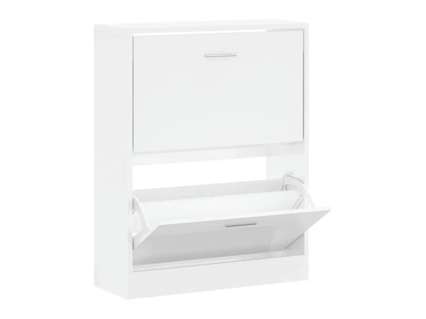 Mueble zapatero madera contrachapada blanco brillo 63x24x81 cm ES207379