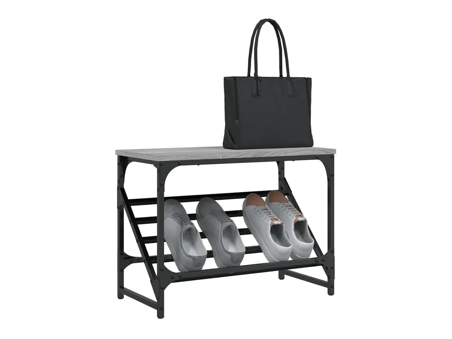 Mueble zapatero madera de ingeniería gris Sonoma 60x30x45 cm ES789472
