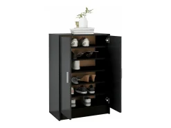 Mueble zapatero madera de ingeniería negro 60x35x92 cm ES139787