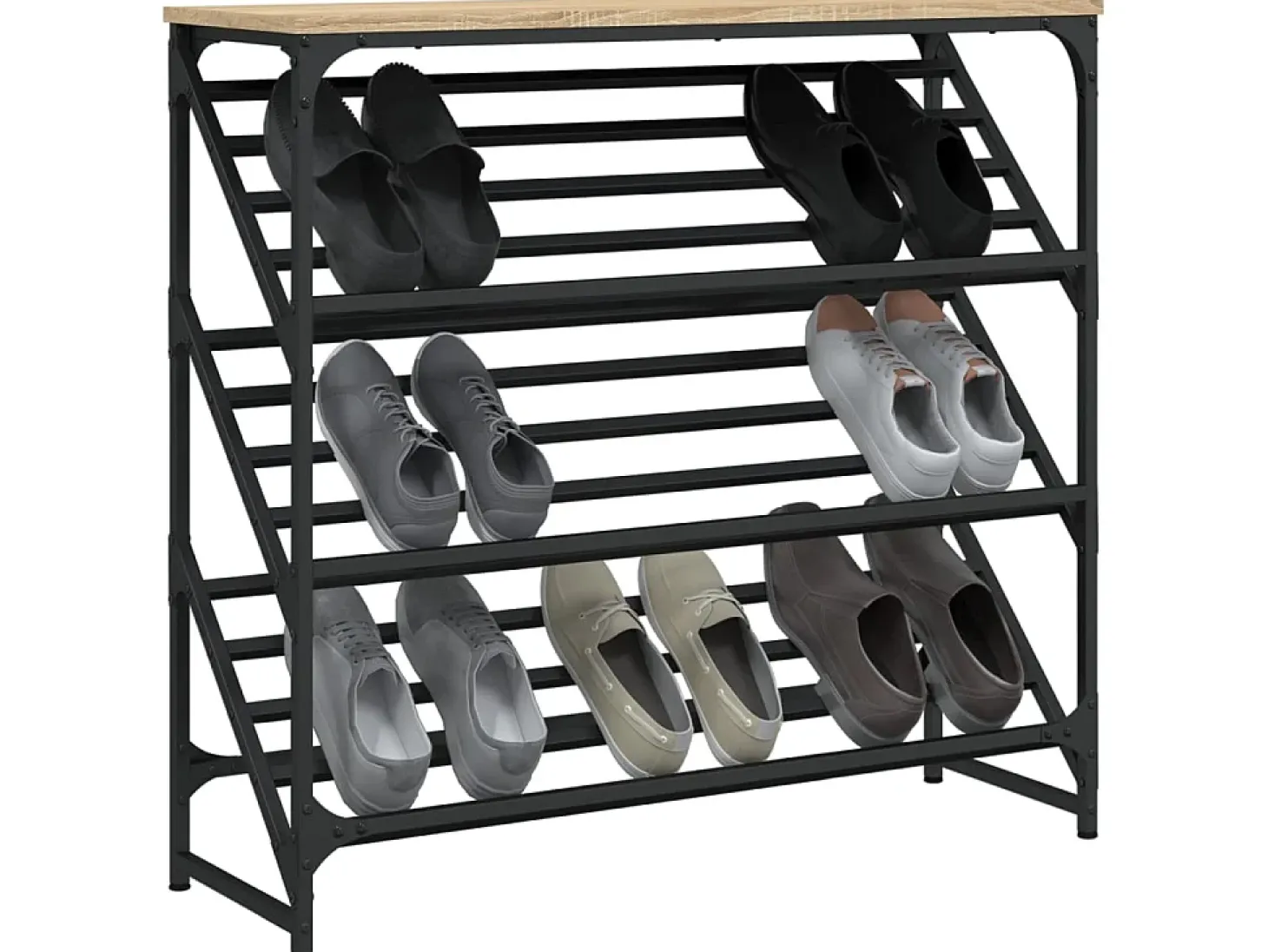 Mueble zapatero madera de ingeniería roble Sonoma 90x30x85 cm ES175164
