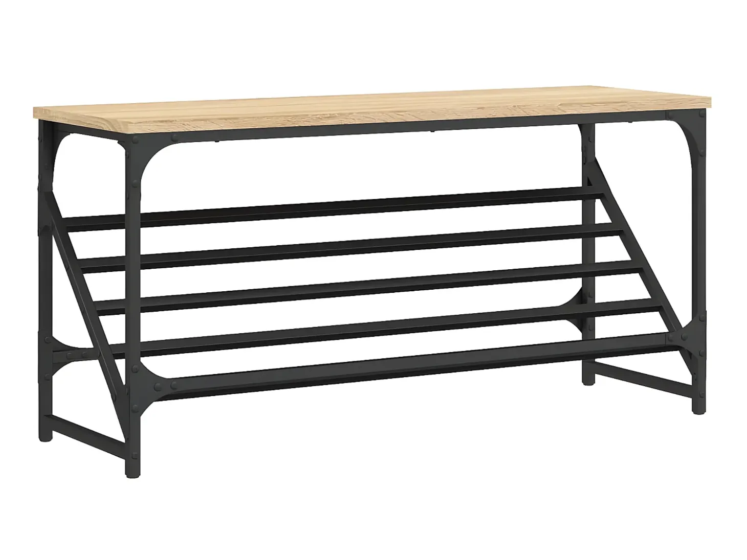 Mueble zapatero madera de ingeniería roble Sonoma 90x30x45 cm ES403204