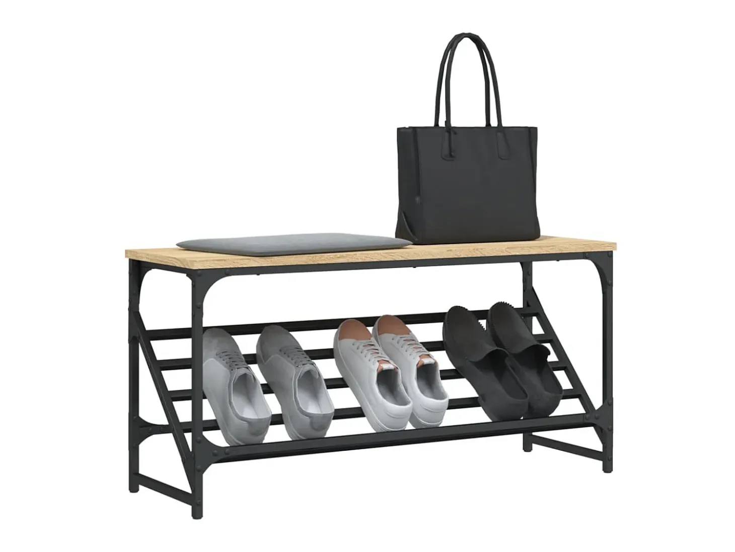 Mueble zapatero madera de ingeniería roble Sonoma 90x30x45 cm ES403204