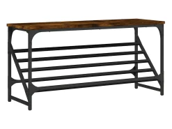 Mueble zapatero madera de ingeniería roble ahumado 90x30x45 cm ES189374