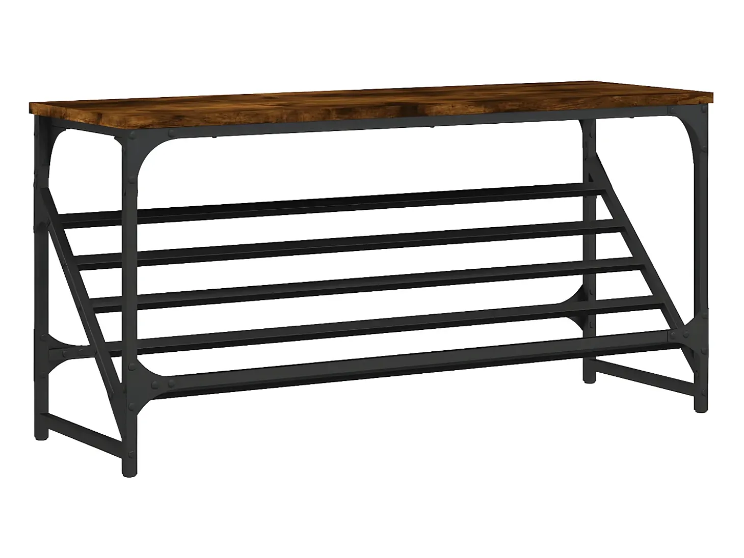 Mueble zapatero madera de ingeniería roble ahumado 90x30x45 cm ES189374