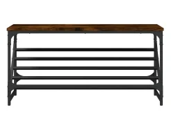 Mueble zapatero madera de ingeniería roble ahumado 90x30x45 cm ES189374