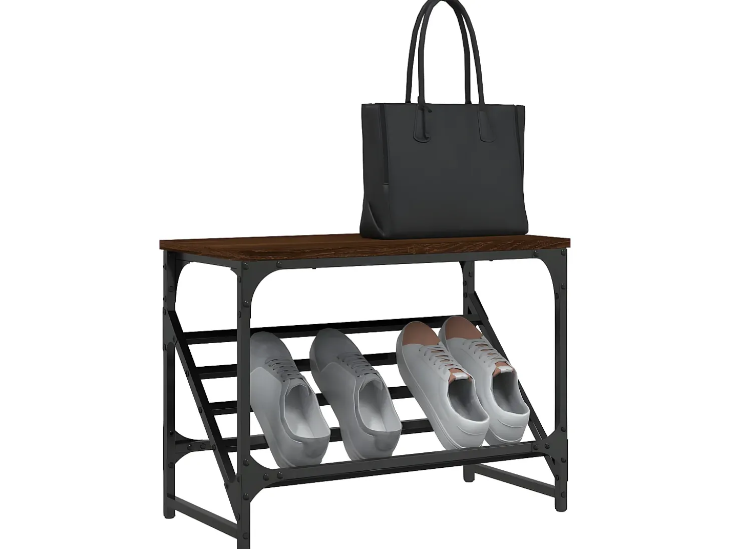 Mueble zapatero madera de ingeniería marrón roble 60x30x45 cm ES339504