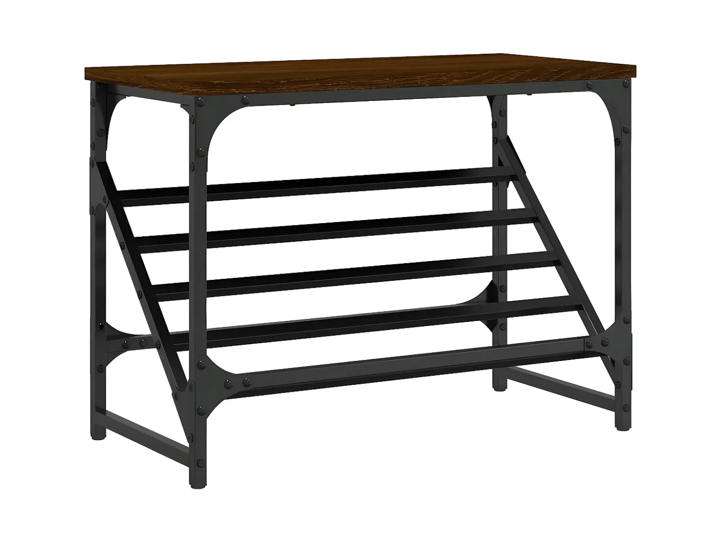 Mueble zapatero madera de ingeniería marrón roble 60x30x45 cm ES339504