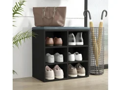 Mueble zapatero negro 52,5x30x50 cm ES425341