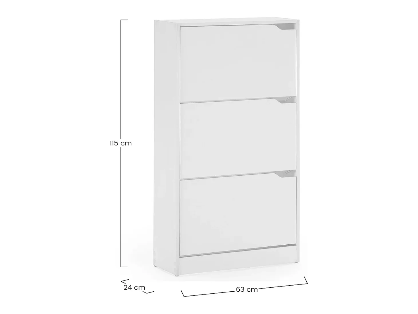 Mueble Zapatero Ángel 3 Puertas Color Blanco, para 18 Pares