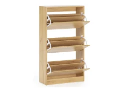 Mueble Zapatero Ángel 3 Puertas Color Roble Claro, para 18 Pares