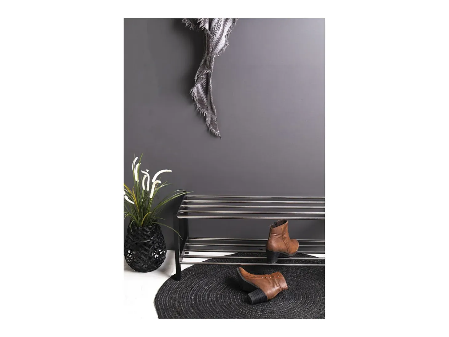 Mueble Zapatero Padova, Negro, 78x34x32 cm, Kendra Home