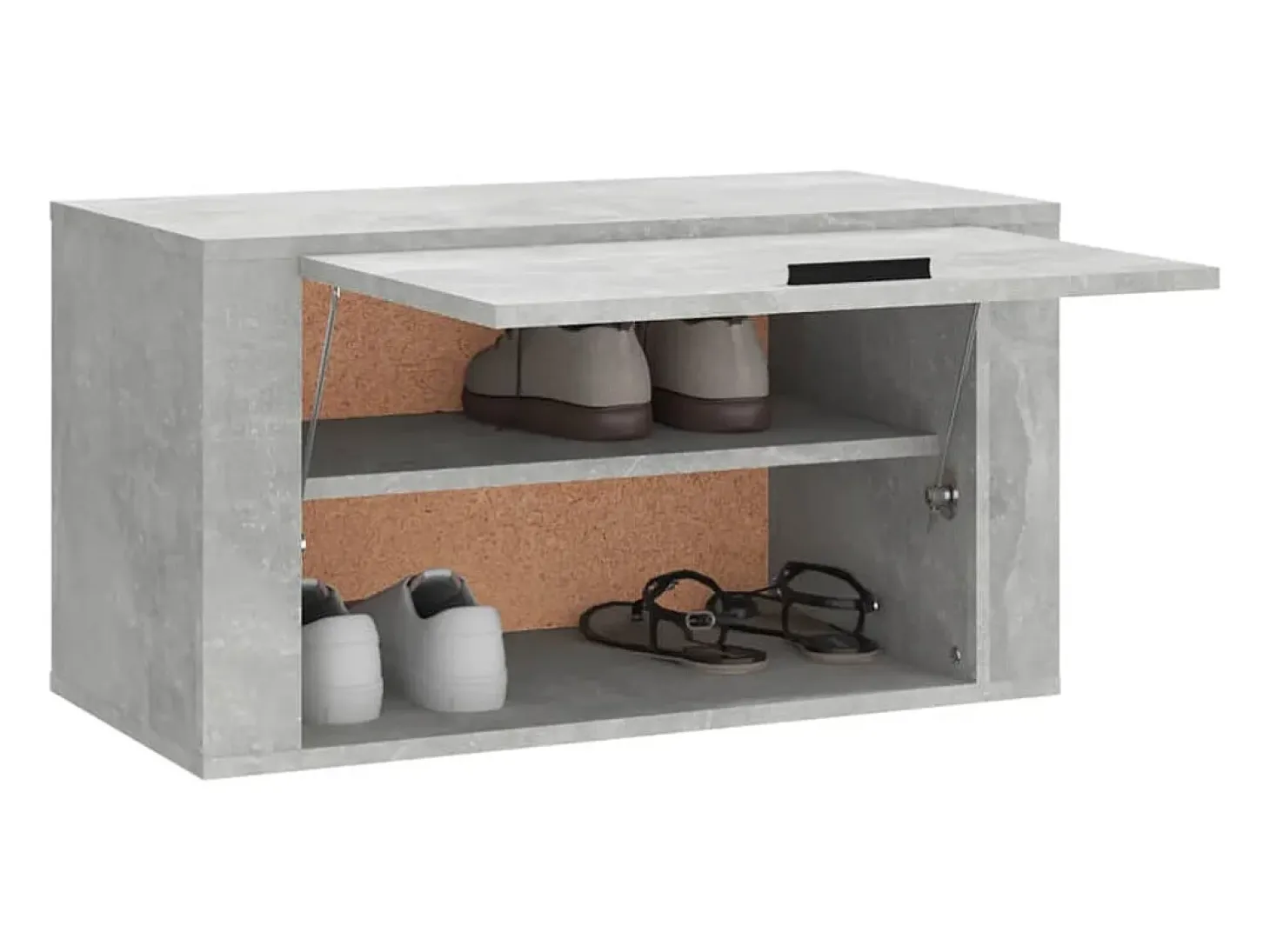 Mueble zapatero pared contrachapada gris hormigón 70x35x38 cm ES406516