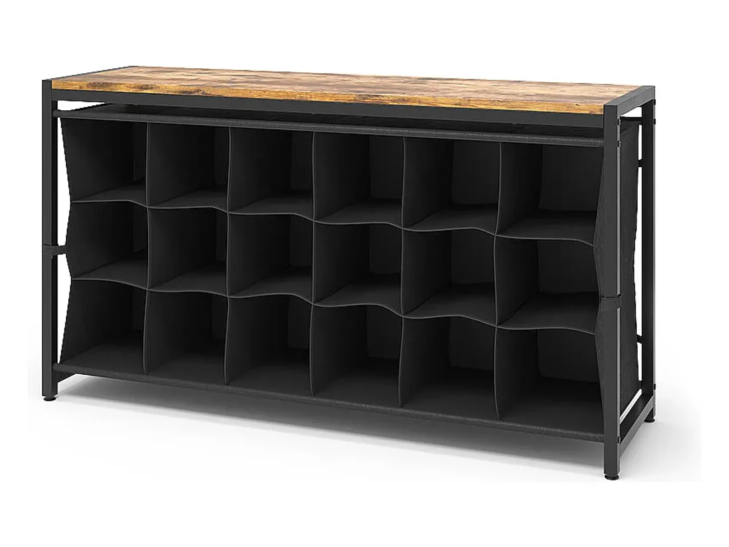 Mueble zapatero roble rústico 100x30x54.5 fyrk