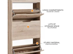 Mueble zapatero sonoma 59x22x137 luca