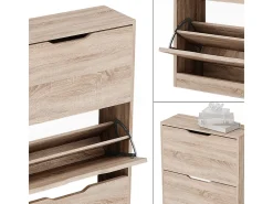 Mueble zapatero sonoma 59x22x137 luca