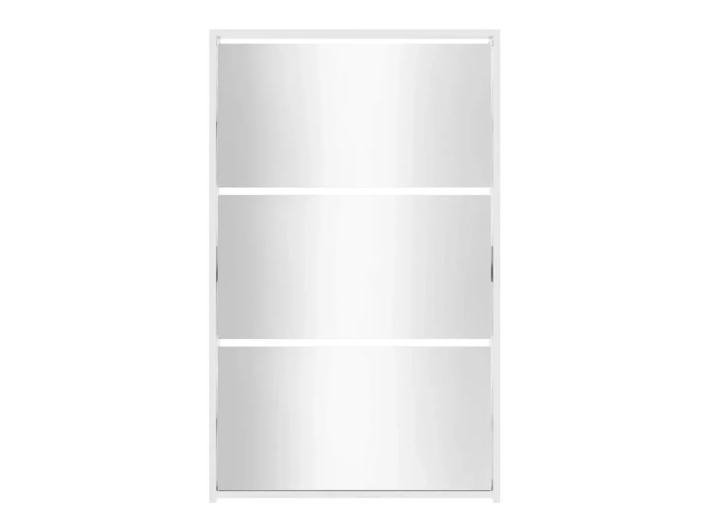 Mueble zapatero y espejo 3 niveles blanco brillo 63x17x102,5 cm ES364472