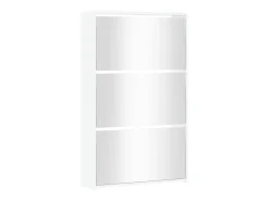 Mueble zapatero y espejo 3 niveles blanco brillo 63x17x102,5 cm ES364472