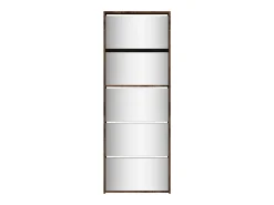 Mueble zapatero y espejo 5 niveles roble ahumado 63x17x169,5 cm ES796516