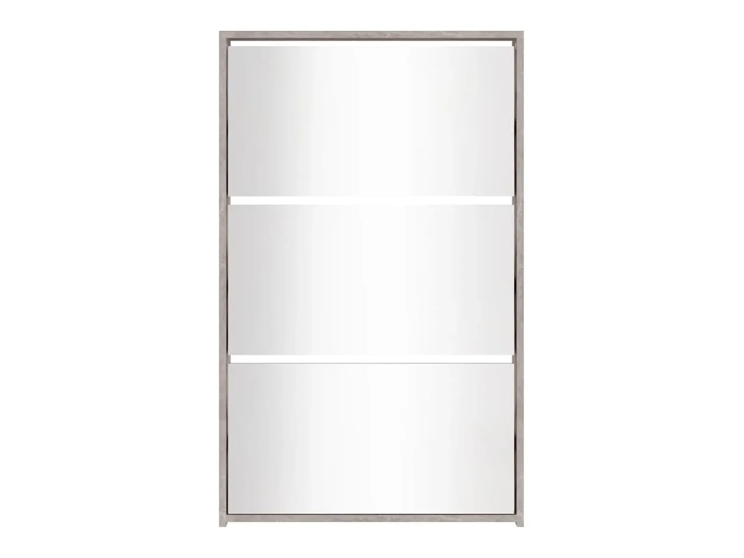 Mueble zapatero y espejo 3 niveles gris hormigón 63x17x102,5 cm ES458015