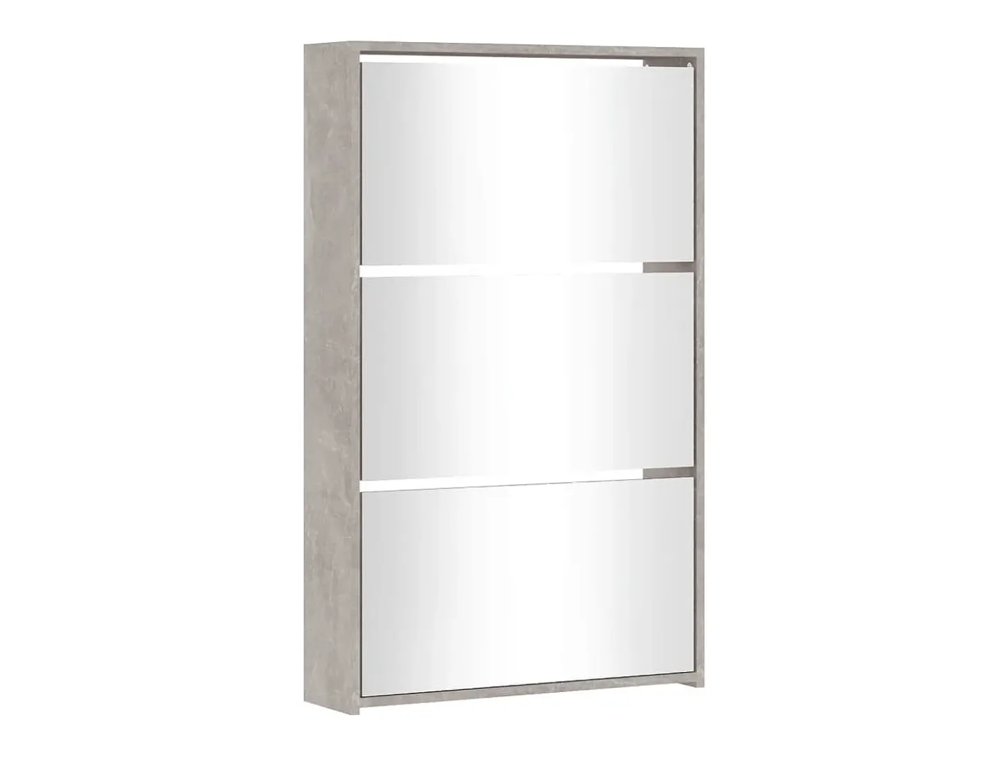 Mueble zapatero y espejo 3 niveles gris hormigón 63x17x102,5 cm ES458015