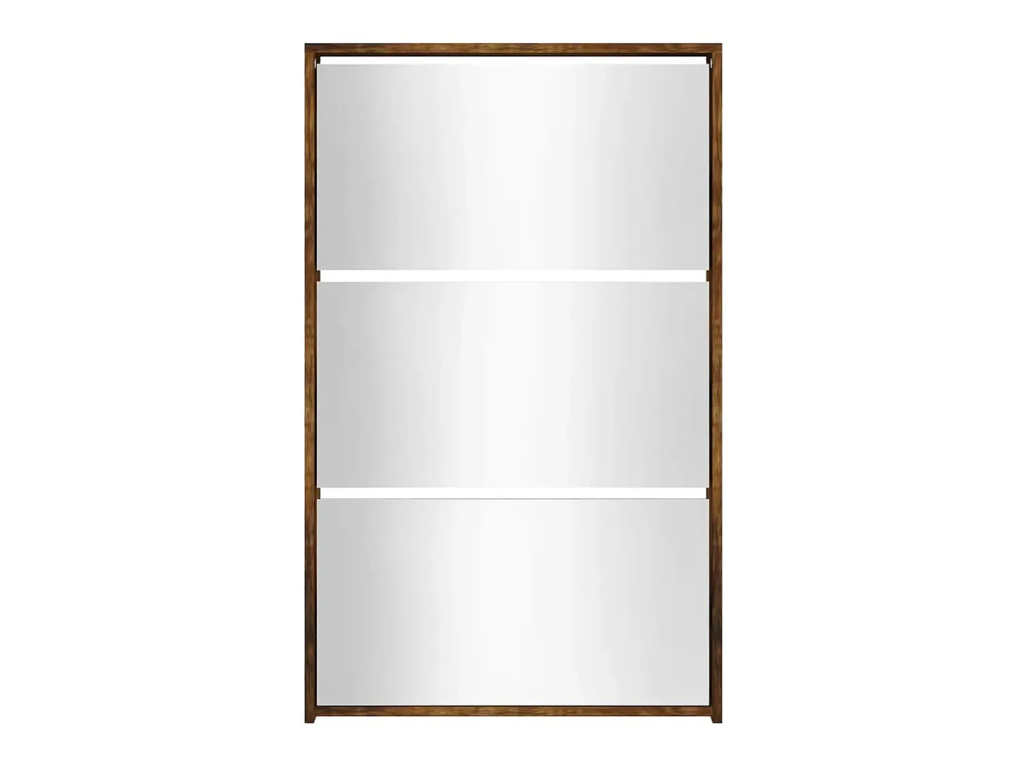 Mueble zapatero y espejo 3 niveles roble ahumado 63x17x102,5 cm ES234441