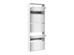 Mueble zapatero y espejo 5 niveles blanco brillo 63x17x169,5 cm ES620717