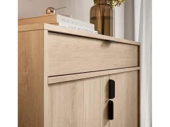 Mueble zapatero/armario - A89cm x L90cm x P29cm roble claro - Alice