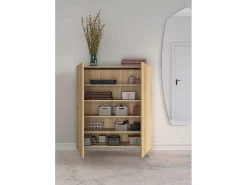 Mueble zapatero/armario - A109cm x L90cm x P27cm roble dorado - Malmo