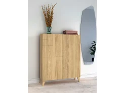 Mueble zapatero/armario - A109cm x L90cm x P27cm roble dorado - Malmo
