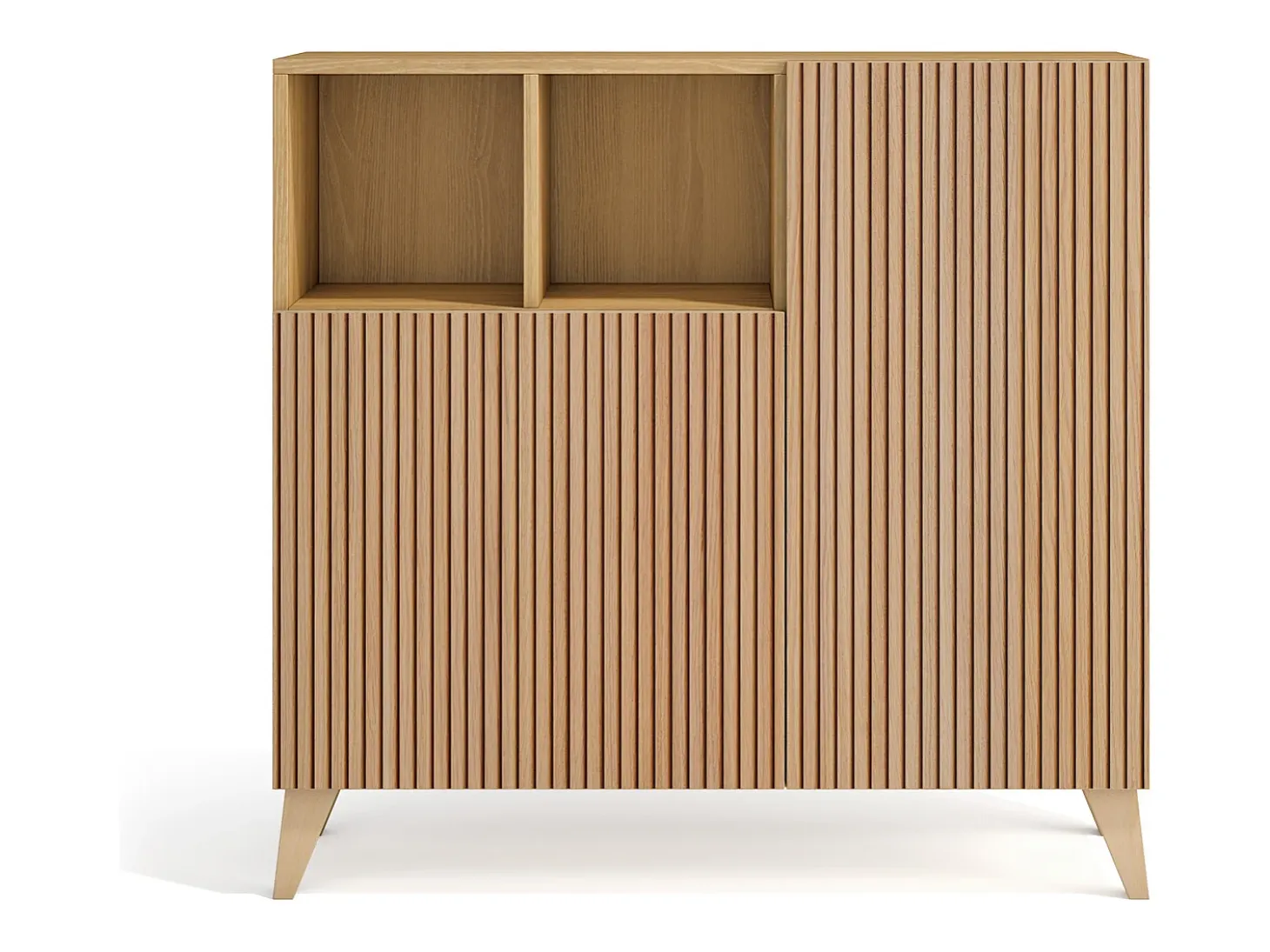 Mueble zapatero/armario - A87cm x L90cm x P27cm roble dorado puertas impresión vallado - Moss