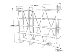 Muebles de estanterías de madera y metal ASTORIA