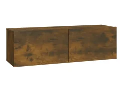 Muebles de pared de TV 2 uds madera roble ahumado 100x30x30 cm ES44995