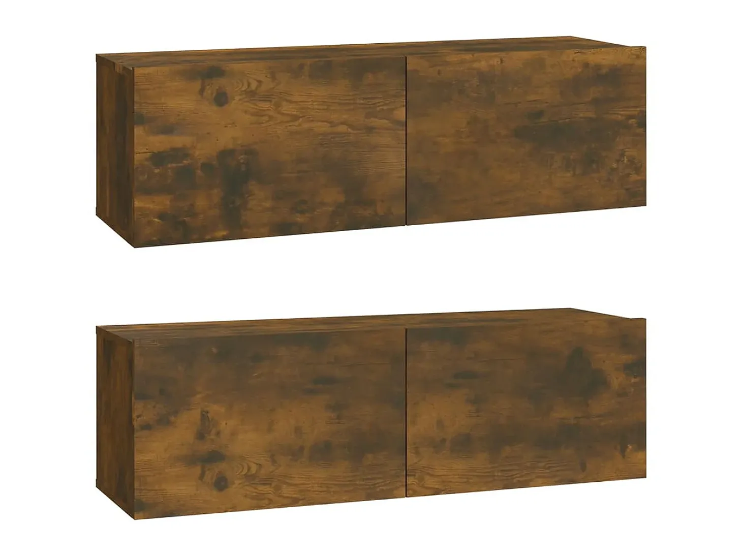 Muebles de pared de TV 2 uds madera roble ahumado 100x30x30 cm ES44995