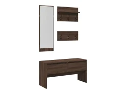 Muebles de recibidor 4 piezas madera de ingeniería marrón roble
