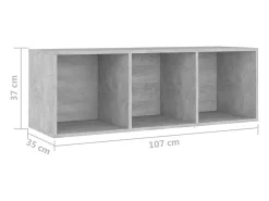 Muebles de salón 2 piezas madera ingeniería gris hormigón