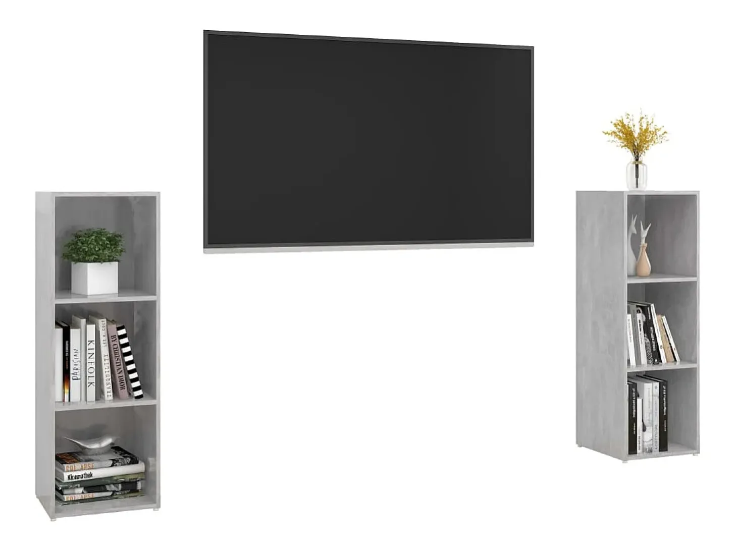 Muebles de salón 2 piezas madera ingeniería gris hormigón