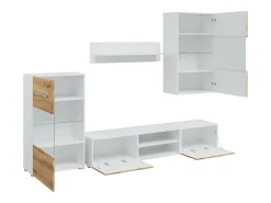 Muebles de TV 5 piezas con iluminación LED roble artesanal