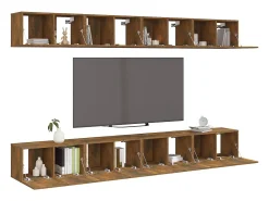 Muebles de TV 8 piezas madera color roble ahumado 60x30x30 cm